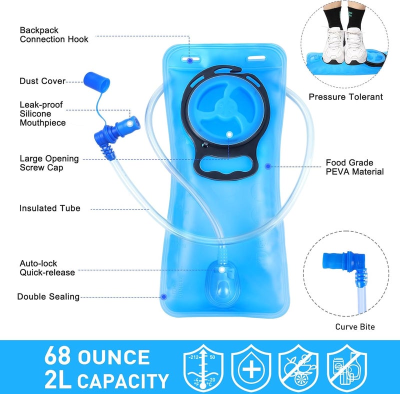 KUYOU Running Hydration Vest - Lightweight Insulated Hydration Backpack with 2L Water Bladder, Adjustable Chest Straps and Reflective Water Backpack for Trail Running Marathon Race Hiking Cycling - Image 4